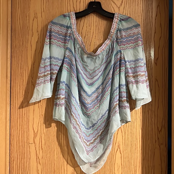 BCBGMaxazria Olivia Off the Shoulder Silk Top - Picture 6 of 7